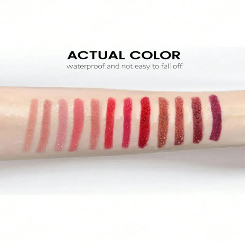 12Colors Waterproof Long Lasting Matte Lip Liner，Natural, Easy to Color, Non-smudge, Durable, Suitable for Daily Makeup