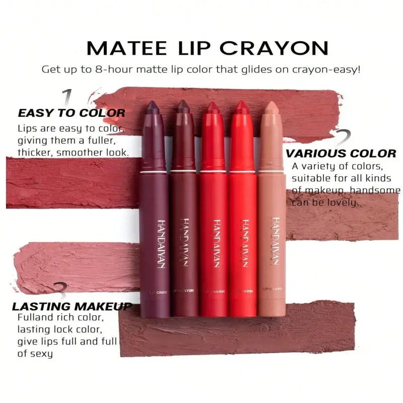 12Colors Waterproof Long Lasting Matte Lip Liner，Natural, Easy to Color, Non-smudge, Durable, Suitable for Daily Makeup