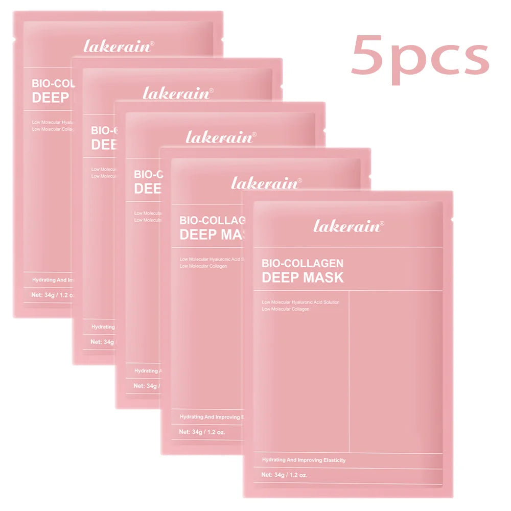 Bio-Collagen Real Deep Mask Supplement Collagen Hydrating Overnight Hydrogel Mask Elasticity Improvement Pore Minimizing Firmingقناع الكولاجين الحيوي الأصلي والعميق، قناع هيدروجيل مرطّب بالكولاجين يُستخدم طوال الليل، يساعد على ترطيب البشرة بعمق، وتحسين مر