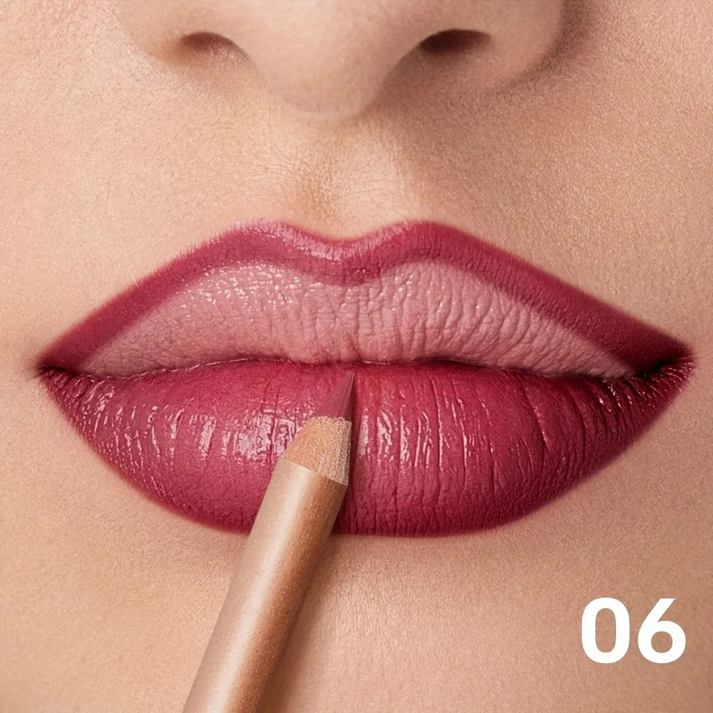 Nude Matte Lip Liner, Waterproof Long Lasting High Pigment Lip Pencil, Smooth Precise Lip Makeup Gift for Women  أبرزي جمال شفتيكِ مع قلم تحديد الشفاه بلون النيود! يتميز بلون غني، وملمس ناعم، ولمسة مطفية أنيقة، مع تركيبة مقاومة للماء وثبات يدوم طويلاً.
