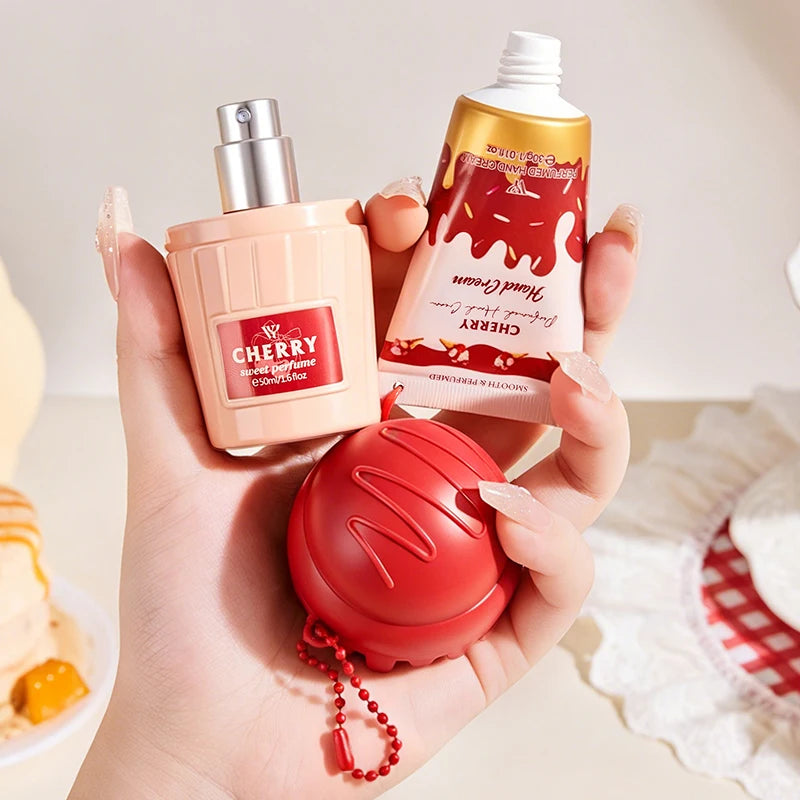Dubai Arabia Gourmet Eau De Toilette 50ml Cherry Croissant Strawberry Chocolate Scent Cute Delicate Pendant Body Perfume Sprayعطر دبي أرابيا غورميه – ماء تواليت 50 مل، برائحة الكرز والكرواسون والفراولة والشوكولاتة، معلق عطري أنيق ولطيف للجسم، بخاخ برائحة