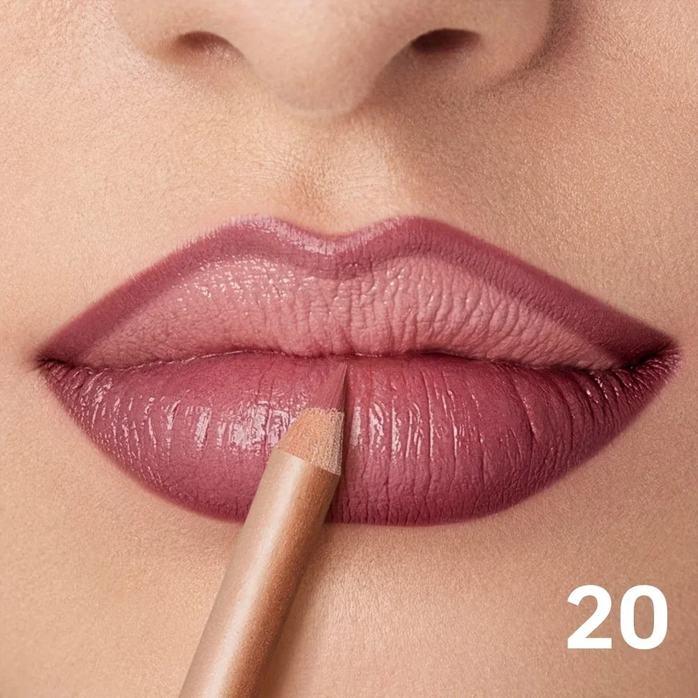 Nude Matte Lip Liner, Waterproof Long Lasting High Pigment Lip Pencil, Smooth Precise Lip Makeup Gift for Women  أبرزي جمال شفتيكِ مع قلم تحديد الشفاه بلون النيود! يتميز بلون غني، وملمس ناعم، ولمسة مطفية أنيقة، مع تركيبة مقاومة للماء وثبات يدوم طويلاً.