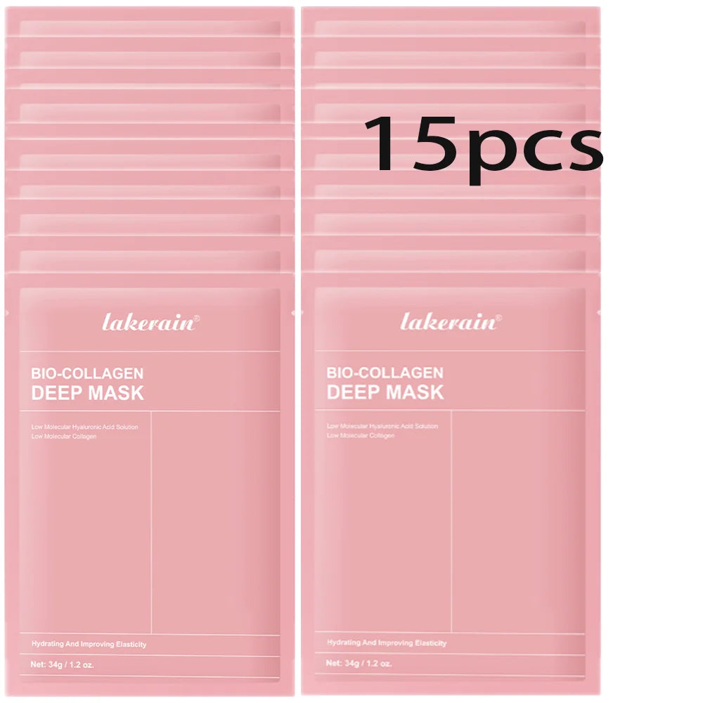 Bio-Collagen Real Deep Mask Supplement Collagen Hydrating Overnight Hydrogel Mask Elasticity Improvement Pore Minimizing Firmingقناع الكولاجين الحيوي الأصلي والعميق، قناع هيدروجيل مرطّب بالكولاجين يُستخدم طوال الليل، يساعد على ترطيب البشرة بعمق، وتحسين مر