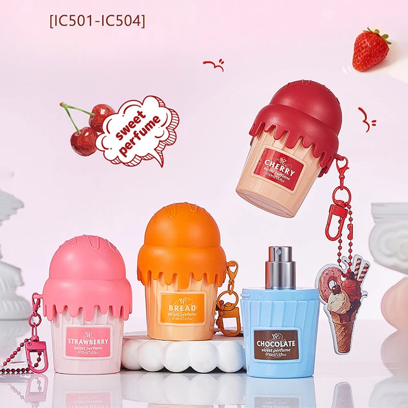 Dubai Arabia Gourmet Eau De Toilette 50ml Cherry Croissant Strawberry Chocolate Scent Cute Delicate Pendant Body Perfume Sprayعطر دبي أرابيا غورميه – ماء تواليت 50 مل، برائحة الكرز والكرواسون والفراولة والشوكولاتة، معلق عطري أنيق ولطيف للجسم، بخاخ برائحة