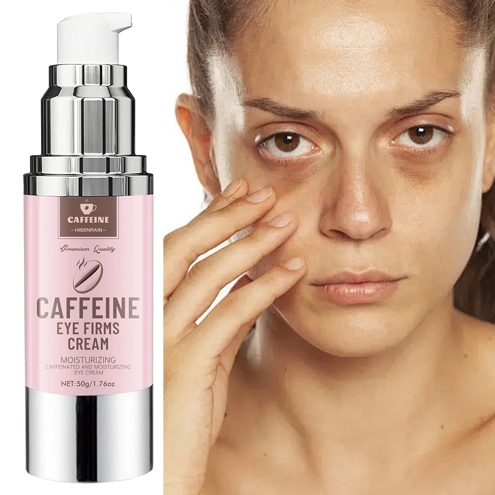 HISENRAIN Under Eye Cream with Caffeine, Vacuum Pump Anti-Aging Firm & Lift Dark Circles Puffiness, Professional Eye Treatment.كريم HISENRAIN للعناية بمحيط العينين بالكافيين، مزوّد بمضخة تفريغ الهواء. يساعد على مكافحة علامات الشيخوخة، وشدّ البشرة ورفعها،