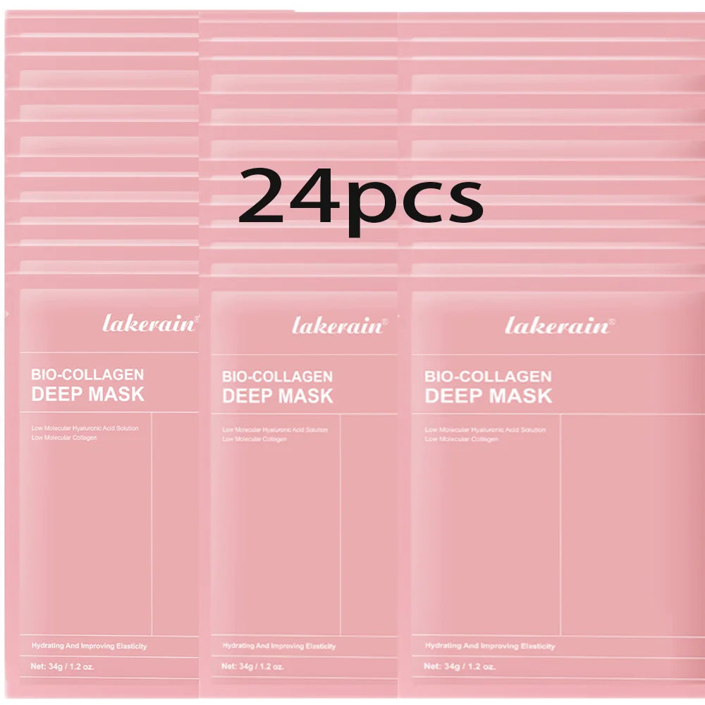 Bio-Collagen Real Deep Mask Supplement Collagen Hydrating Overnight Hydrogel Mask Elasticity Improvement Pore Minimizing Firmingقناع الكولاجين الحيوي الأصلي والعميق، قناع هيدروجيل مرطّب بالكولاجين يُستخدم طوال الليل، يساعد على ترطيب البشرة بعمق، وتحسين مر