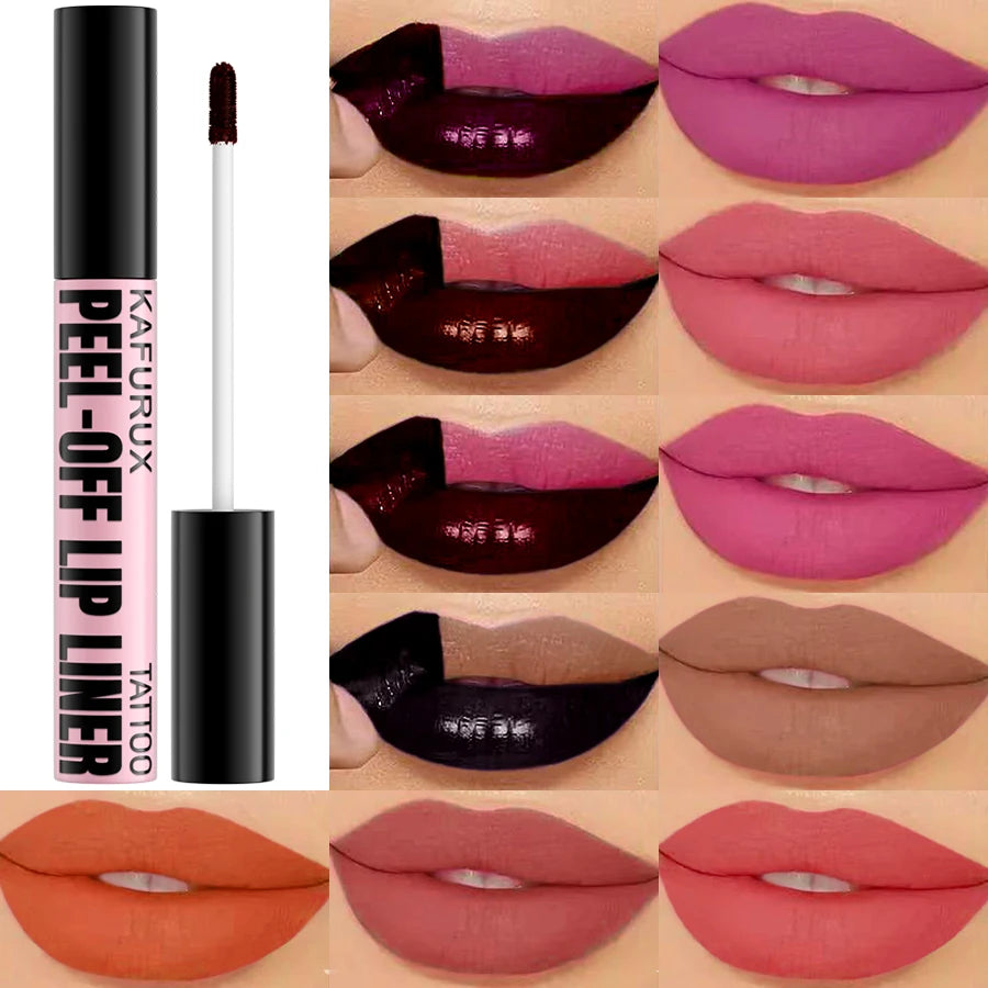 7 Colors Peel Off Lip Stain Reveal Long Lasting Waterproof Pink Lip Tint Transfer Proof Non-stick Cup Natural Makeup Lip Gloss اكتشفي سحر الشفاه الملونة مع صبغة الشفاه القابلة للتقشير! متوفرة بـ 7 ألوان رائعة، تمنحكِ لونًا طبيعيًا وجذابًا مع ثبات يدوم