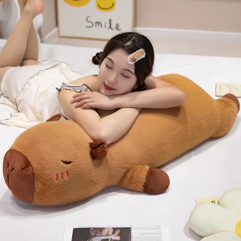Papaya Capibara throw pillow with otter plush toy for girls' bed as a companion pillow for sleeping, girlfriend's birthday  وسادة ديكور "كابيبارا البابايا" (وسادة السرير المريحة)
الوصف: وسادة ناعمة ومريحة للغاية على شكل حيوان الكابيبارا اللطيف، مثالية ل