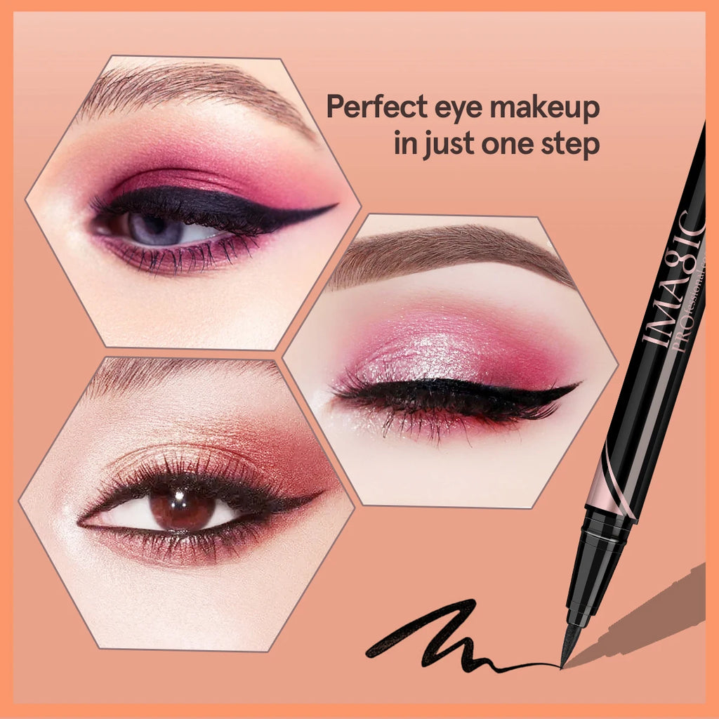 IMAGIC Waterproof Eyeliner Shine Eyeliner Matte Make Your Beauty Black Long Lasting Eyeliner Pen Makeup Cosmetic Tool مقاوم للماء
قلم تحديد العيون بلمسة نهائية لامعة أو مطفية، باللون الأسود الجذاب. يتميز بثبات طويل الأمد ومقاومة للماء، ويساعد على رسم