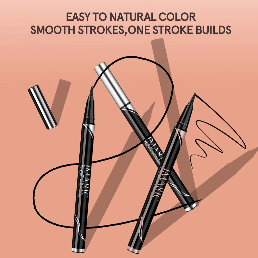 IMAGIC Waterproof Eyeliner Shine Eyeliner Matte Make Your Beauty Black Long Lasting Eyeliner Pen Makeup Cosmetic Tool مقاوم للماء
قلم تحديد العيون بلمسة نهائية لامعة أو مطفية، باللون الأسود الجذاب. يتميز بثبات طويل الأمد ومقاومة للماء، ويساعد على رسم