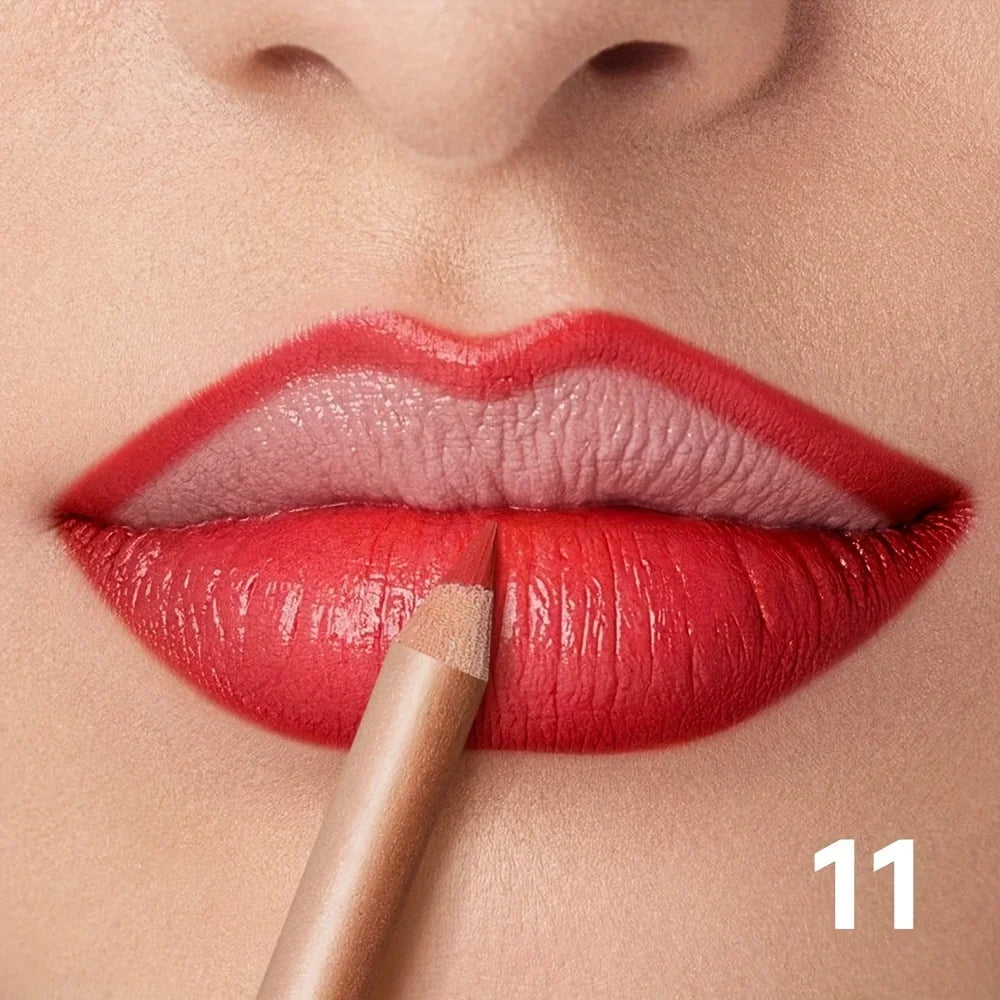 Nude Matte Lip Liner, Waterproof Long Lasting High Pigment Lip Pencil, Smooth Precise Lip Makeup Gift for Women  أبرزي جمال شفتيكِ مع قلم تحديد الشفاه بلون النيود! يتميز بلون غني، وملمس ناعم، ولمسة مطفية أنيقة، مع تركيبة مقاومة للماء وثبات يدوم طويلاً.