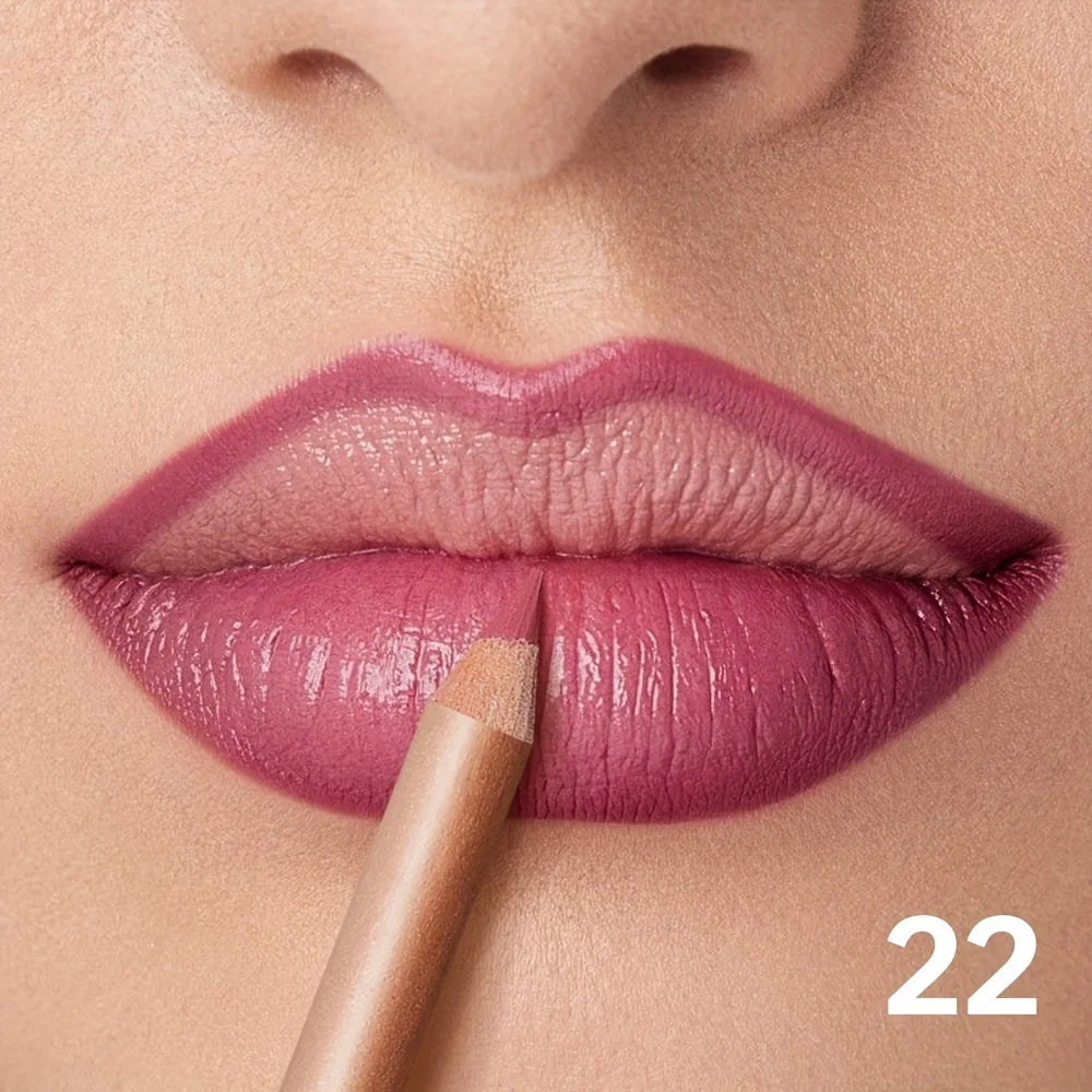 Nude Matte Lip Liner, Waterproof Long Lasting High Pigment Lip Pencil, Smooth Precise Lip Makeup Gift for Women  أبرزي جمال شفتيكِ مع قلم تحديد الشفاه بلون النيود! يتميز بلون غني، وملمس ناعم، ولمسة مطفية أنيقة، مع تركيبة مقاومة للماء وثبات يدوم طويلاً.