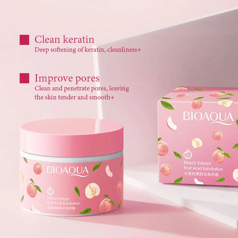 BIOAQUA Honey Peach Exfoliating Facial Cream Scrub Exfoliant Body Scrub Moisturizing Nourishing Exfoliator Face Cream Skin CareBIOAQUA كريم مقشر للوجه والجسم بخلاصة العسل والخوخ 🍑
كريم تقشير البشرة، يساعد على إزالة الخلايا الميتة، وترطيب البشرة وتغذيتها،