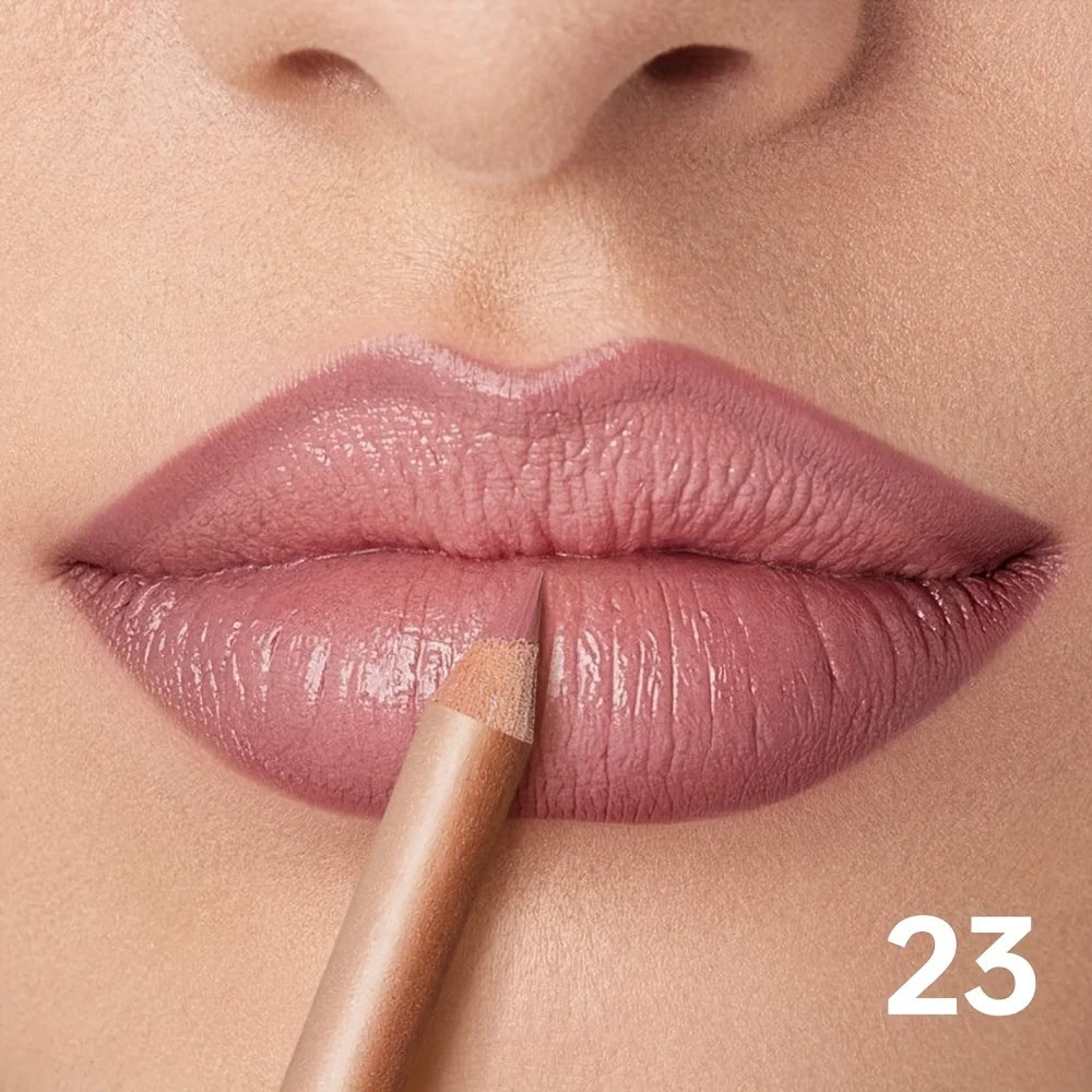 Nude Matte Lip Liner, Waterproof Long Lasting High Pigment Lip Pencil, Smooth Precise Lip Makeup Gift for Women  أبرزي جمال شفتيكِ مع قلم تحديد الشفاه بلون النيود! يتميز بلون غني، وملمس ناعم، ولمسة مطفية أنيقة، مع تركيبة مقاومة للماء وثبات يدوم طويلاً.