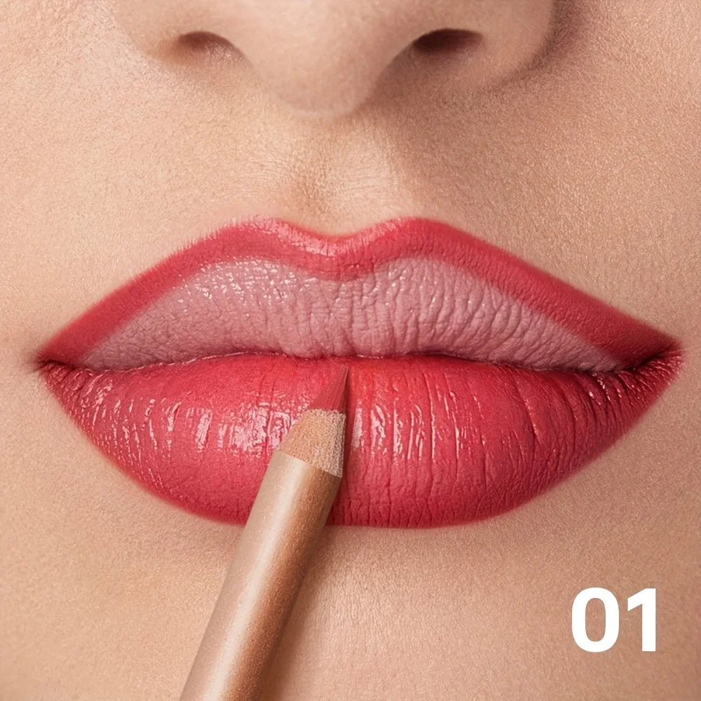 Nude Matte Lip Liner, Waterproof Long Lasting High Pigment Lip Pencil, Smooth Precise Lip Makeup Gift for Women  أبرزي جمال شفتيكِ مع قلم تحديد الشفاه بلون النيود! يتميز بلون غني، وملمس ناعم، ولمسة مطفية أنيقة، مع تركيبة مقاومة للماء وثبات يدوم طويلاً.
