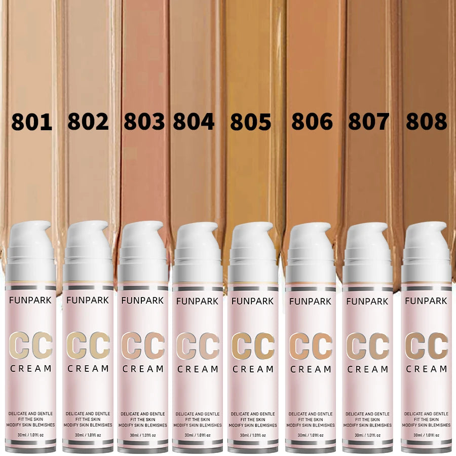 30ml 1Pc Color Correcting CC Cream Facial Foundation Waterproof Concealer Whitening Liquid Foundation Korean Makeup Cosmeticsكريم CC لتصحيح لون البشرة وتوحيدها – 30 مل
كريم أساس سائل كوري يساعد على توحيد لون البشرة وإخفاء العيوب، مع تغطية طبيعية تمنح الوج