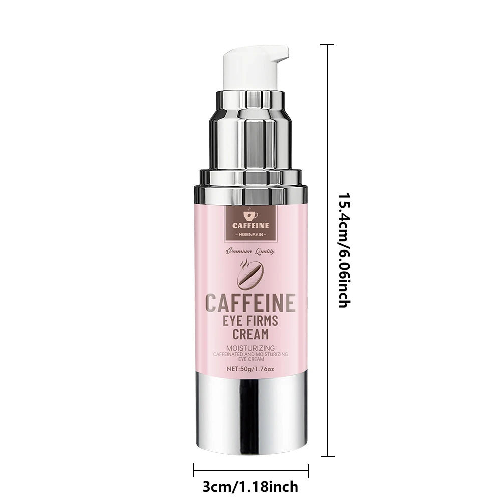 HISENRAIN Under Eye Cream with Caffeine, Vacuum Pump Anti-Aging Firm & Lift Dark Circles Puffiness, Professional Eye Treatment.كريم HISENRAIN للعناية بمحيط العينين بالكافيين، مزوّد بمضخة تفريغ الهواء. يساعد على مكافحة علامات الشيخوخة، وشدّ البشرة ورفعها،