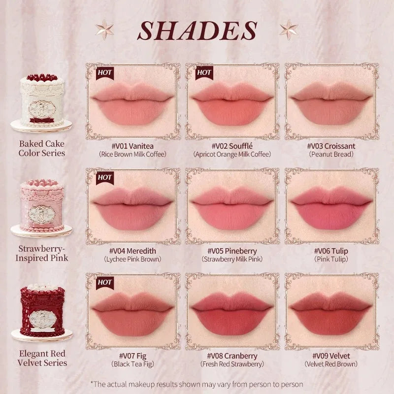 Flower Know Strawberry Rococo Cloud Liquid Lipstick Cream Lip Glaze Matte Milk Tea Korean Makeup Long Lasting Lipglossأحمر شفاه سائل من Flower Know بتصميم الفراولة وأسلوب الروكوكو، بقوام كريمي ناعم ولمسة مطفية تشبه السحاب، بلون شاي الحليب، مستوحى من المكي