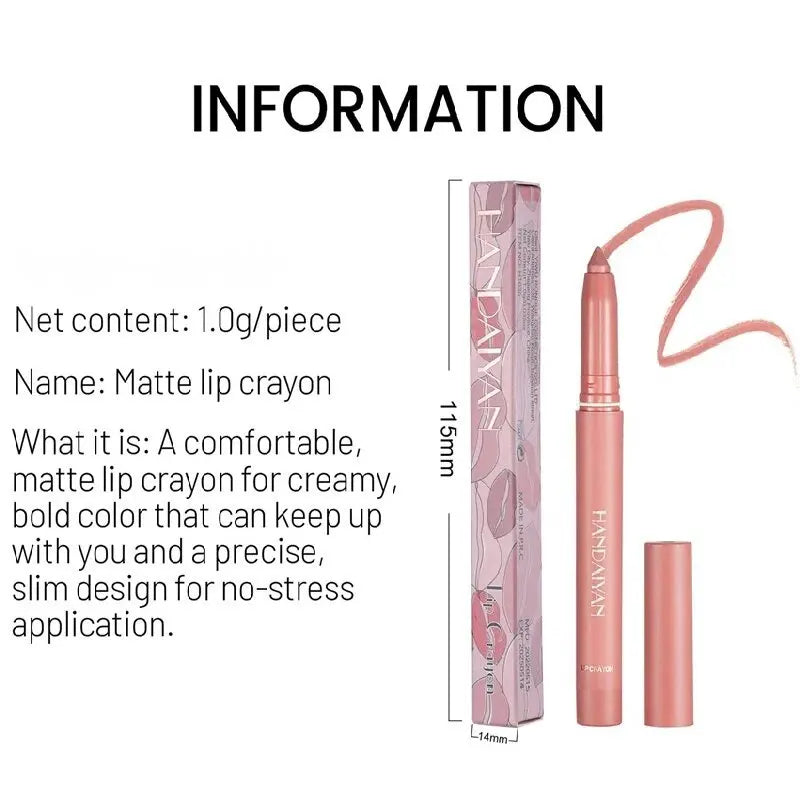 12Colors Waterproof Long Lasting Matte Lip Liner，Natural, Easy to Color, Non-smudge, Durable, Suitable for Daily Makeup