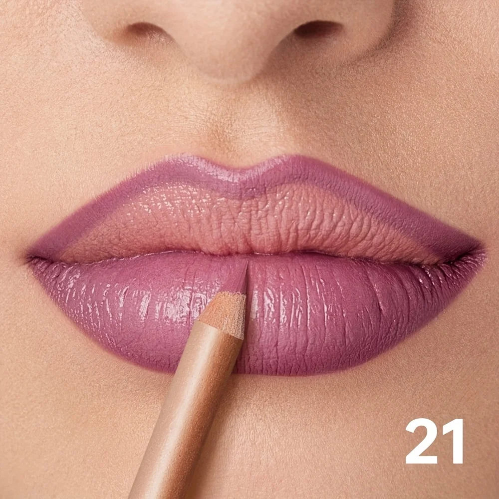 Nude Matte Lip Liner, Waterproof Long Lasting High Pigment Lip Pencil, Smooth Precise Lip Makeup Gift for Women  أبرزي جمال شفتيكِ مع قلم تحديد الشفاه بلون النيود! يتميز بلون غني، وملمس ناعم، ولمسة مطفية أنيقة، مع تركيبة مقاومة للماء وثبات يدوم طويلاً.