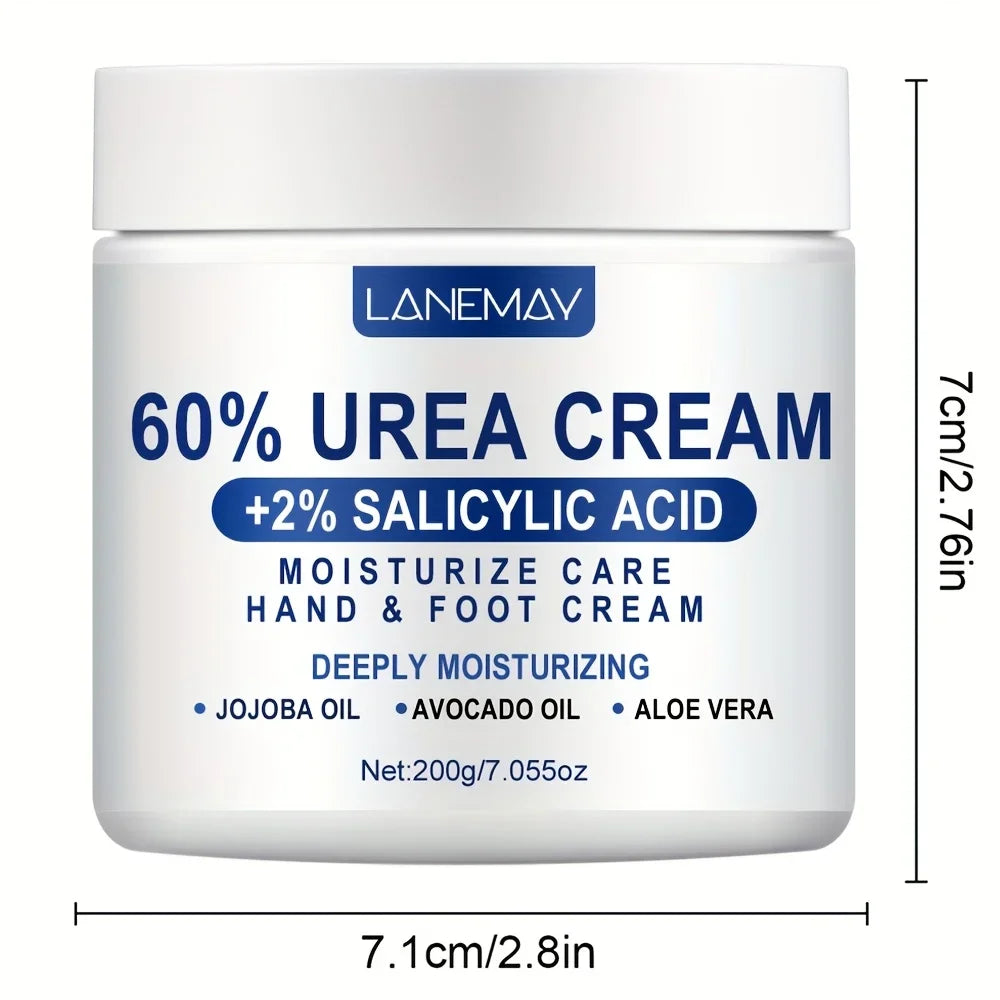 60% Urea Cream for Hand & Foot, Moisturizing Cream Rich in Salicylic Acid and Glycerin , Suitable for Dry, Rough, Cracked Heelsكريم اليوريا بتركيز 60% لليدين والقدمين، كريم مرطّب غني بحمض الساليسيليك والغليسرين، مناسب للبشرة الجافة والخشنة وللكعوب المتشقق