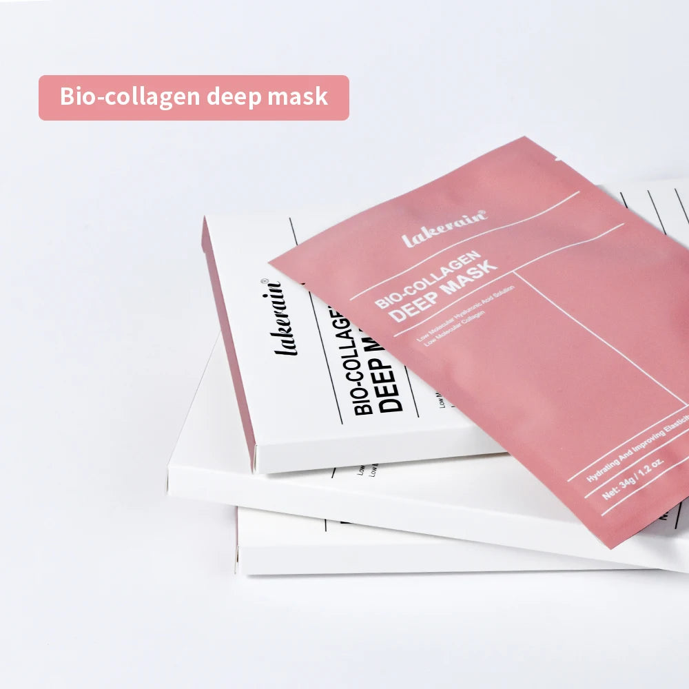 Bio-Collagen Real Deep Mask Supplement Collagen Hydrating Overnight Hydrogel Mask Elasticity Improvement Pore Minimizing Firmingقناع الكولاجين الحيوي الأصلي والعميق، قناع هيدروجيل مرطّب بالكولاجين يُستخدم طوال الليل، يساعد على ترطيب البشرة بعمق، وتحسين مر