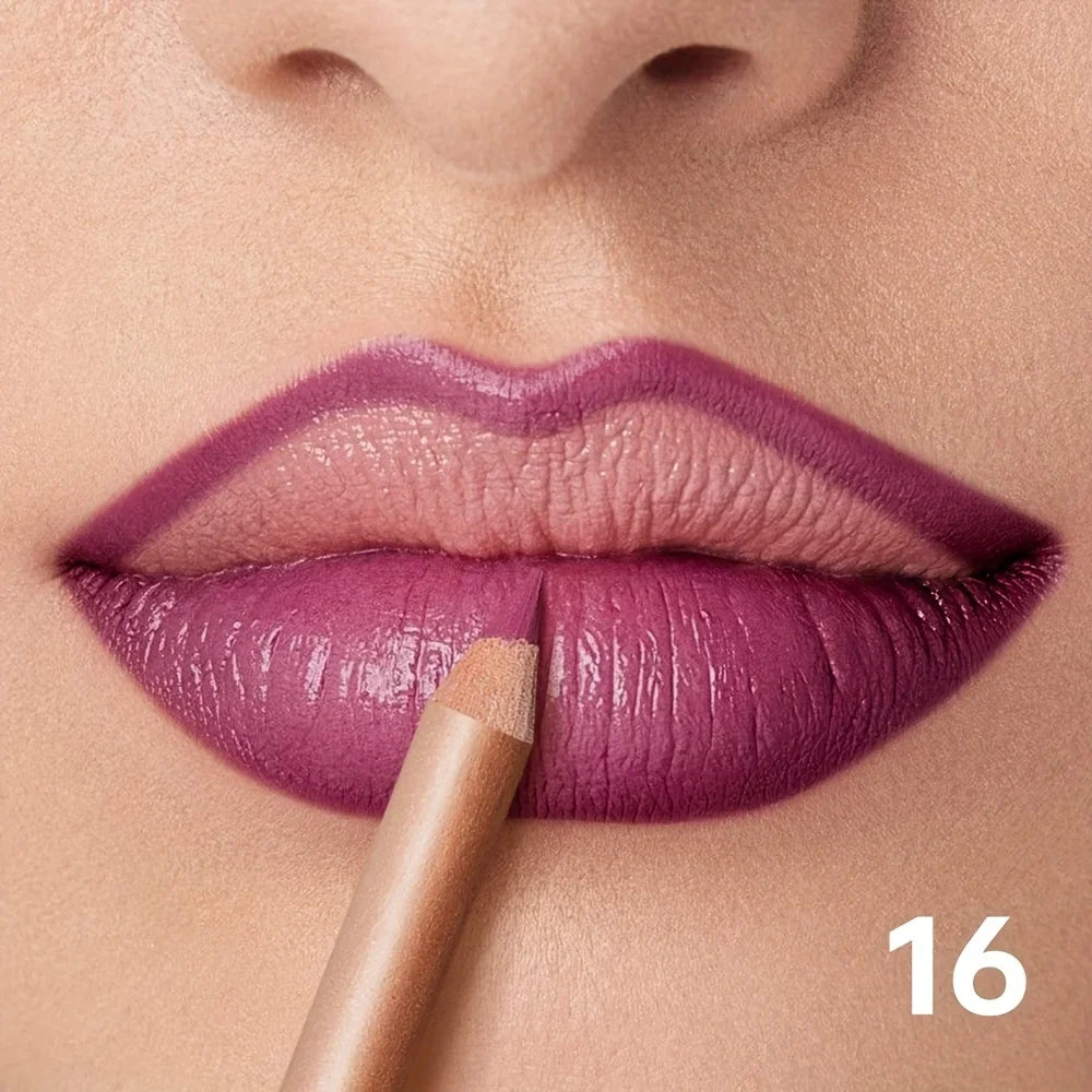 Nude Matte Lip Liner, Waterproof Long Lasting High Pigment Lip Pencil, Smooth Precise Lip Makeup Gift for Women  أبرزي جمال شفتيكِ مع قلم تحديد الشفاه بلون النيود! يتميز بلون غني، وملمس ناعم، ولمسة مطفية أنيقة، مع تركيبة مقاومة للماء وثبات يدوم طويلاً.