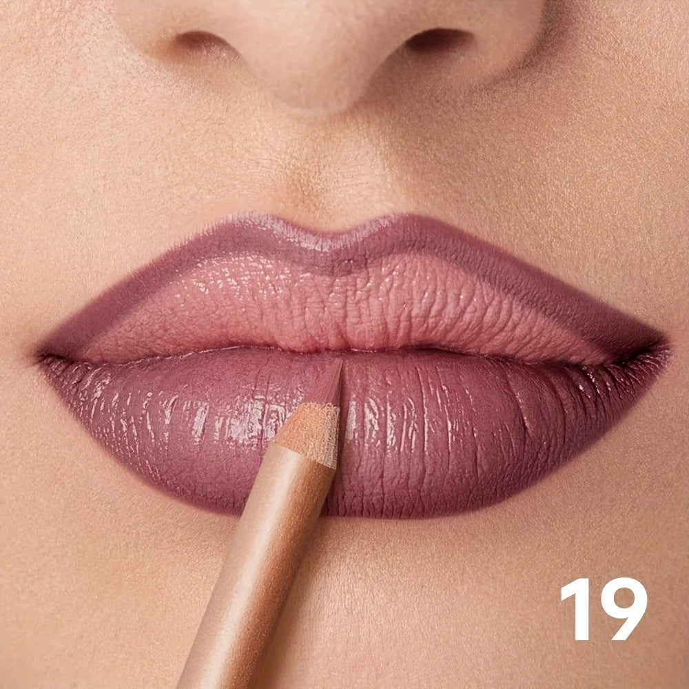 Nude Matte Lip Liner, Waterproof Long Lasting High Pigment Lip Pencil, Smooth Precise Lip Makeup Gift for Women  أبرزي جمال شفتيكِ مع قلم تحديد الشفاه بلون النيود! يتميز بلون غني، وملمس ناعم، ولمسة مطفية أنيقة، مع تركيبة مقاومة للماء وثبات يدوم طويلاً.