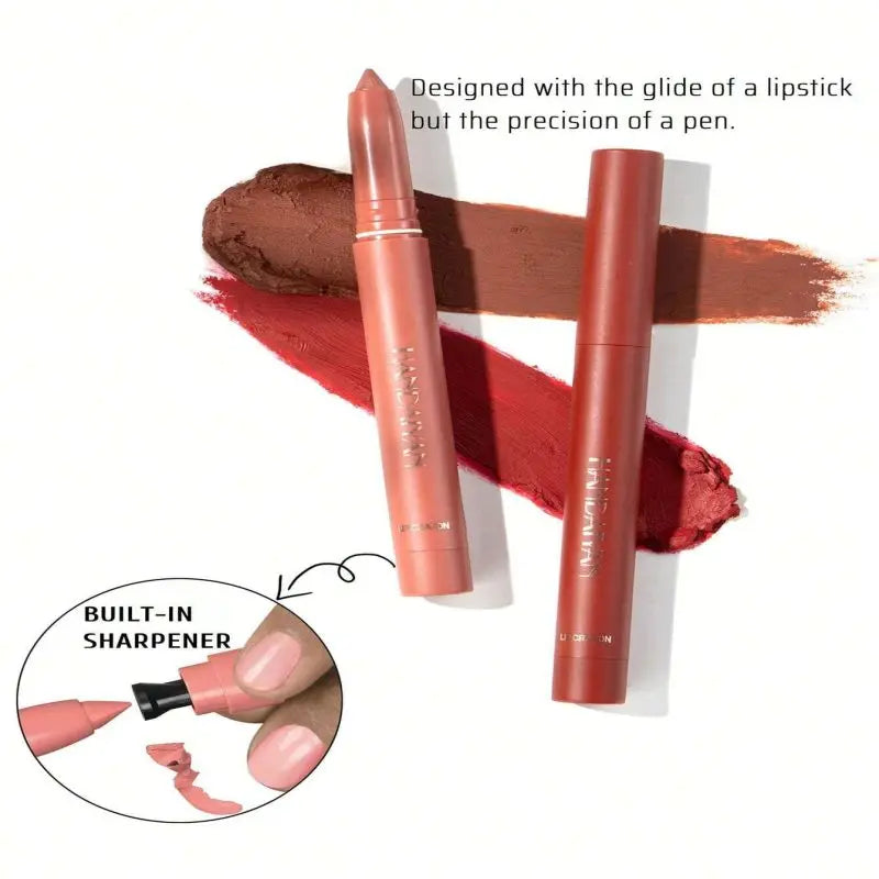 12Colors Waterproof Long Lasting Matte Lip Liner，Natural, Easy to Color, Non-smudge, Durable, Suitable for Daily Makeup