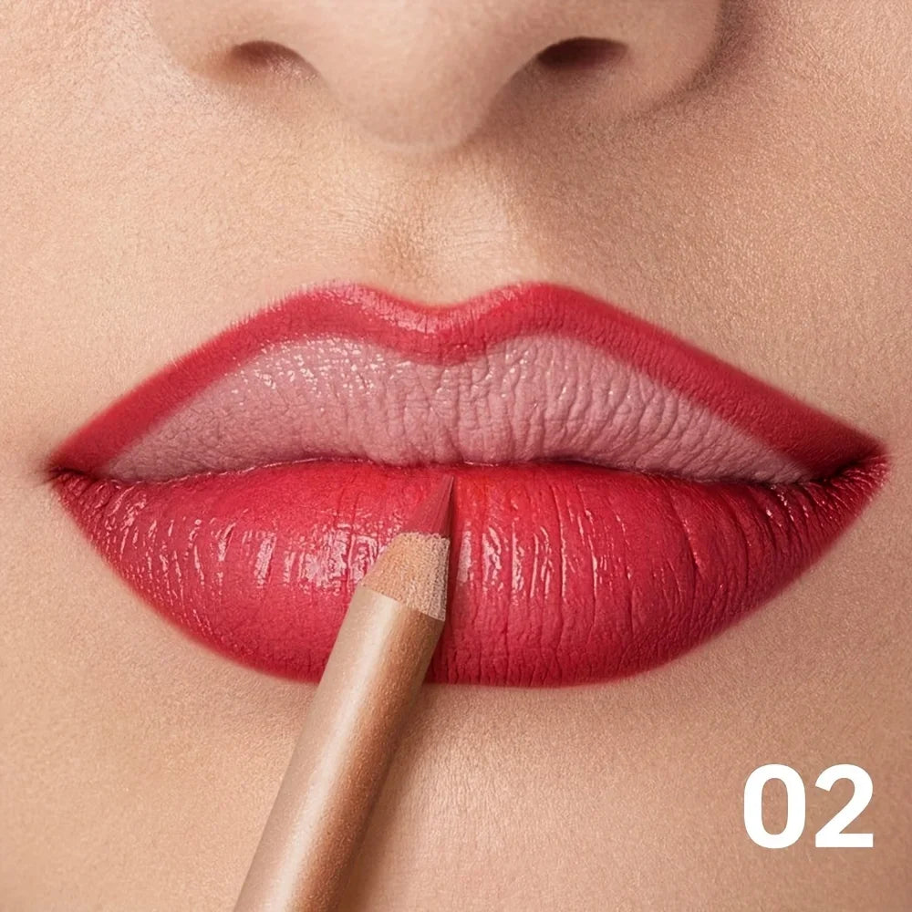 Nude Matte Lip Liner, Waterproof Long Lasting High Pigment Lip Pencil, Smooth Precise Lip Makeup Gift for Women  أبرزي جمال شفتيكِ مع قلم تحديد الشفاه بلون النيود! يتميز بلون غني، وملمس ناعم، ولمسة مطفية أنيقة، مع تركيبة مقاومة للماء وثبات يدوم طويلاً.